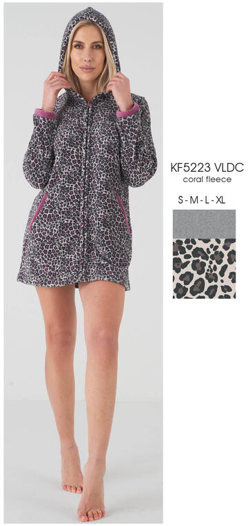 ART. KF5223 VLDC- vestaglia donna m/l coral fleece kf5223 vldc - Fratelli Parenti